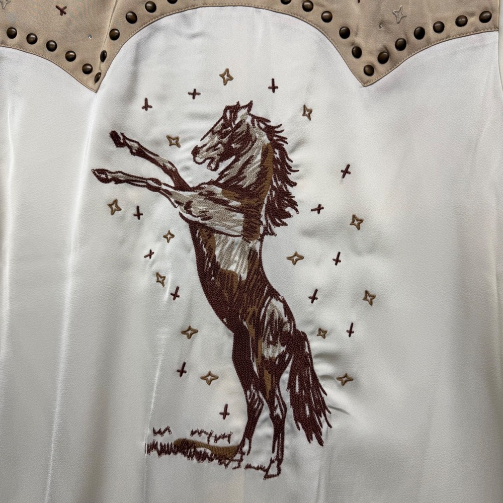 Ariat Wild Horse Embroidery Shirt Women M Western Studs Snap Cowgirl Equestrian - Picture 7 of 16